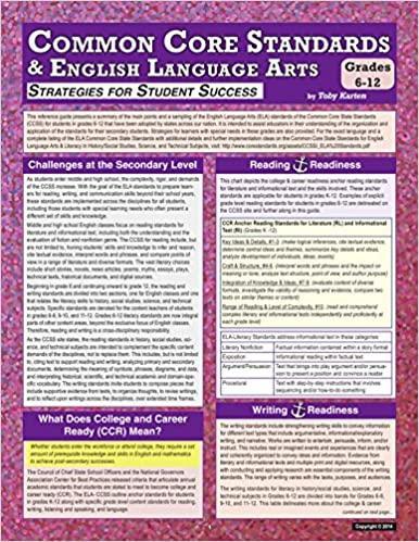 Common Core Standards & English Language Arts - Grade 6-12-Toby Karten-Special Needs Project