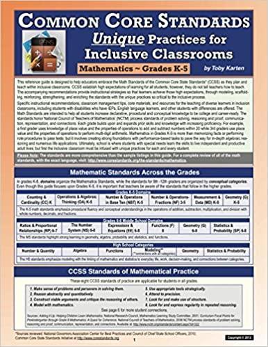 Common Core Standards-Unique Practices for Inclusive Classrooms (Mathematics, Grades K-5)-Toby Karten-Special Needs Project
