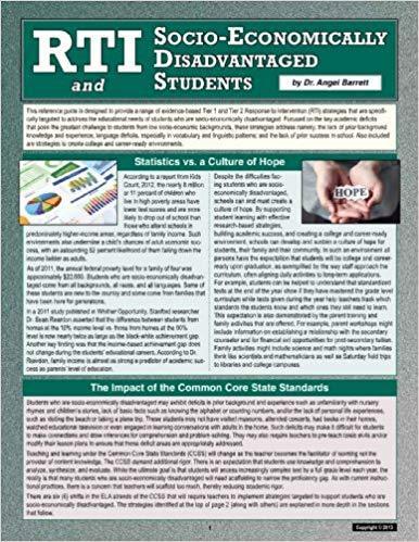 RTI and Socio-Economically Disadvantage Students-Angel Barrett-Special Needs Project